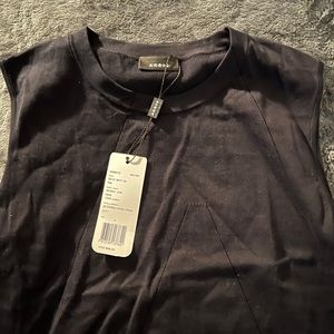 Akris tank top size 4 navy 100% cotton never worn with tag still attached.